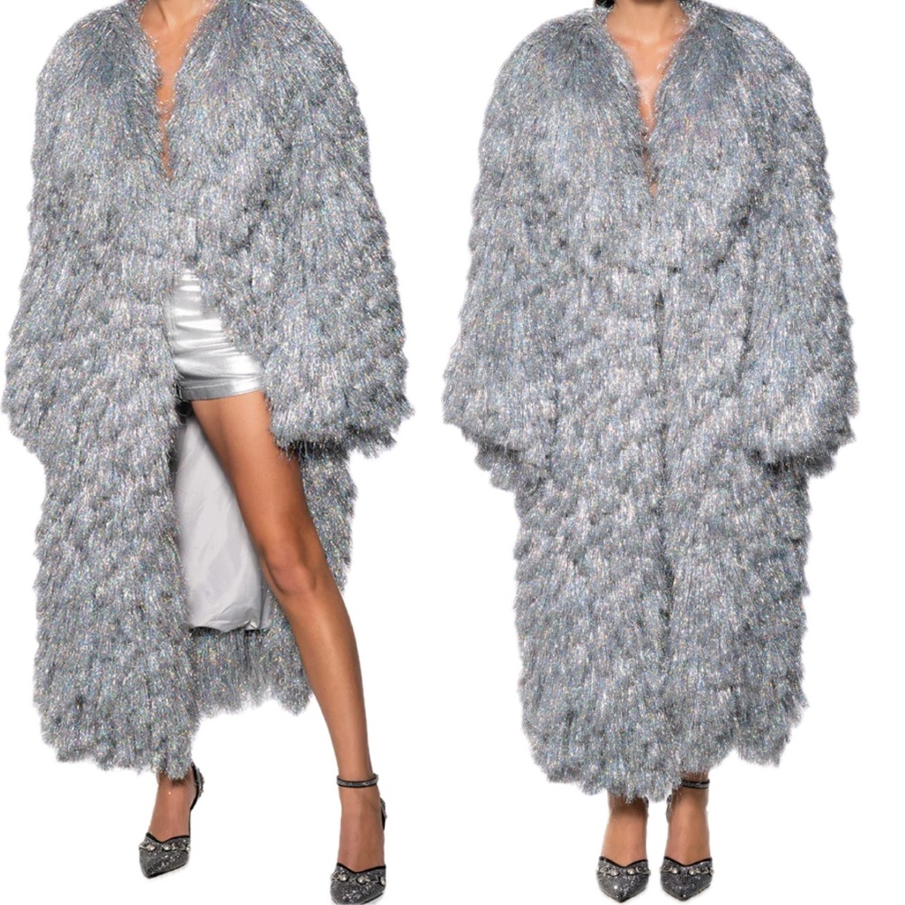 🩶 I'M SO FANCY TINSEL METALLIC SHAKET TRENCH L - Shop Akira - Stunning - Picture 3 of 12